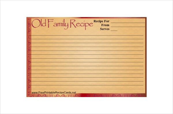 old family recipe card