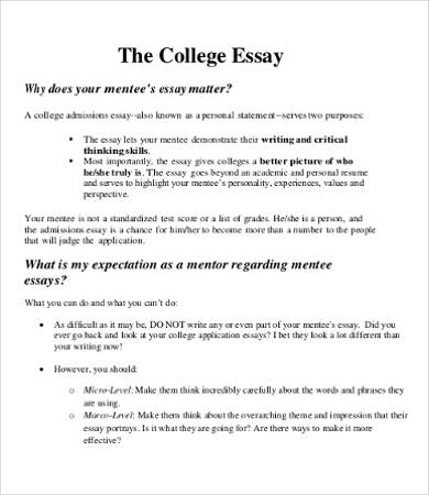 College Essay - 9+ Free Samples, Examples, Format Download | Free & Premium Templates