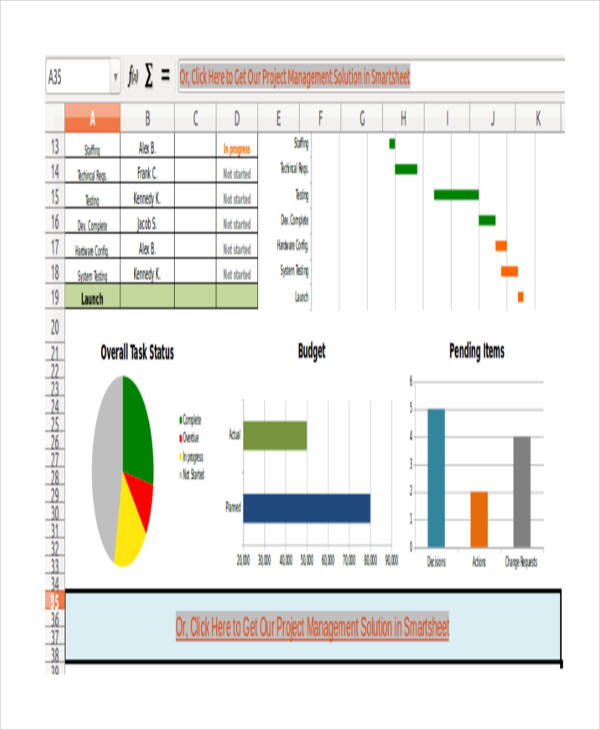 microsoft excel project management template