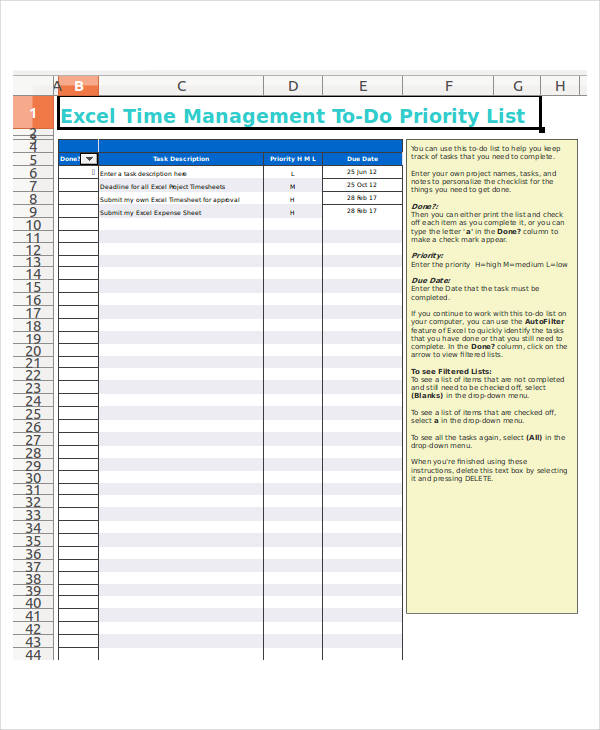 project management template free excel