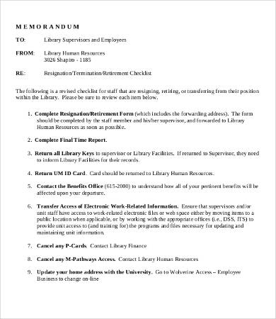 Resign Checklist Resignation Checklist Template -10+ Word, PDF Documents Download
