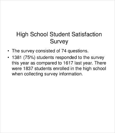 high school satisfaction survey template
