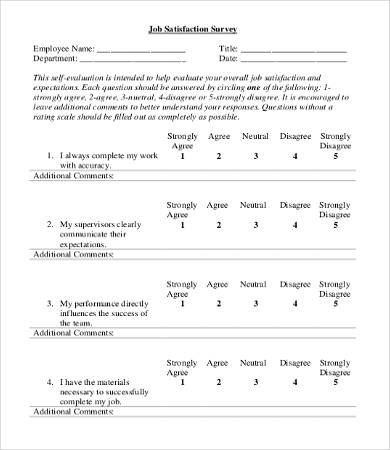 employee job satisfaction survey template