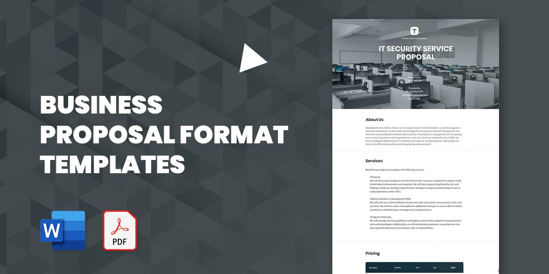 29+ Business Proposal Format Templates - PDF, DOC