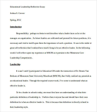 examples of leadership skills essay