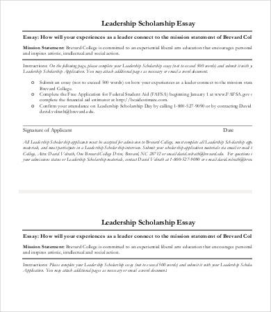 leadership scholarship essay sample