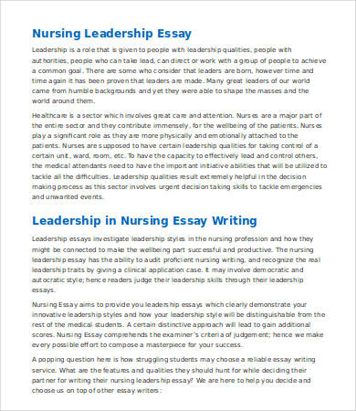 nursing leadership essay conclusion