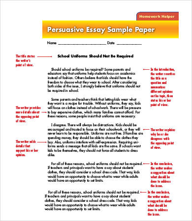 Persuasive Essay Template - 9+ Free Samples, Examples, Format