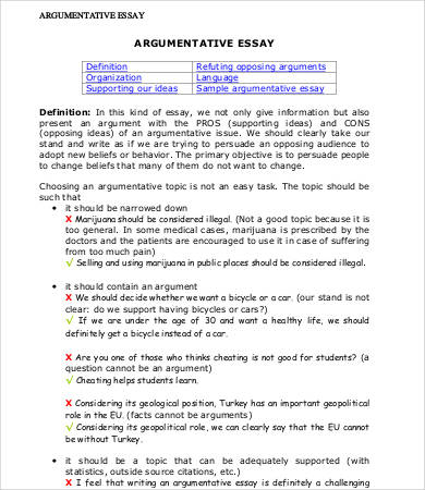 argumentative writing middle school