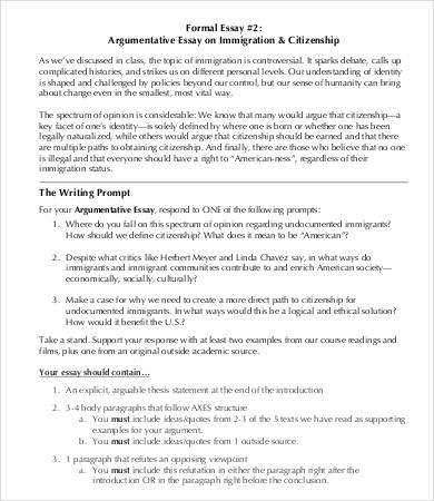 how to write an argumentative essay about immigration