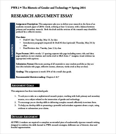 sample research argumentative essay