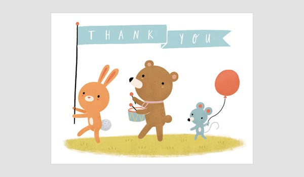 printable baby shower thank you card