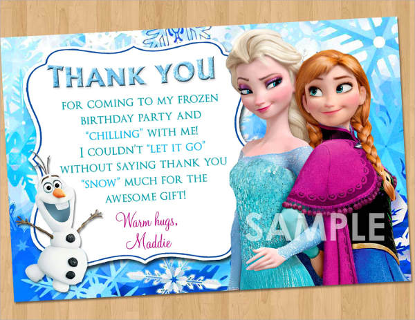 Frozen Printable Thank You Card