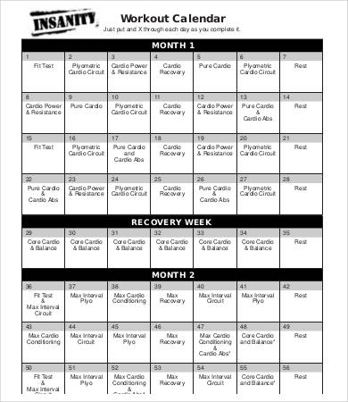 7+ Workout Calendar Templates - Free Sample, Example Format Download!