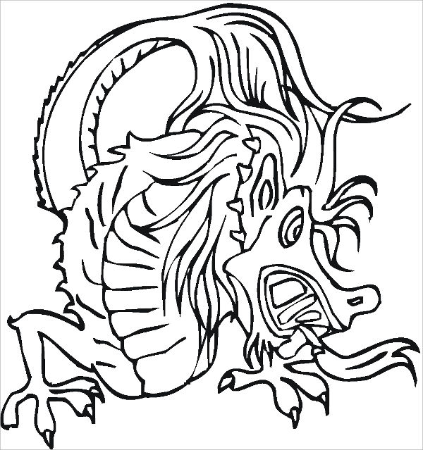 chinese dragon head coloring page