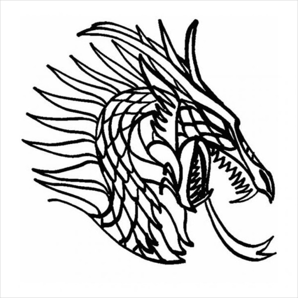 dragon head coloring pages for adults