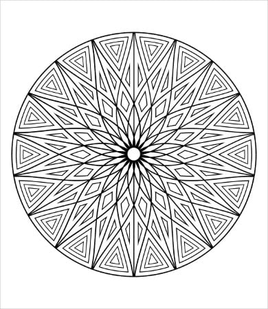 black and white geometric coloring page