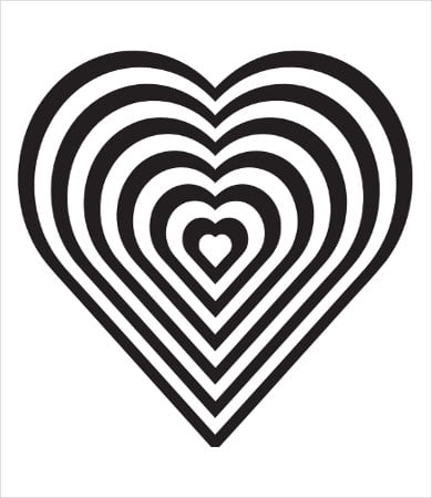 geometric heart coloring page