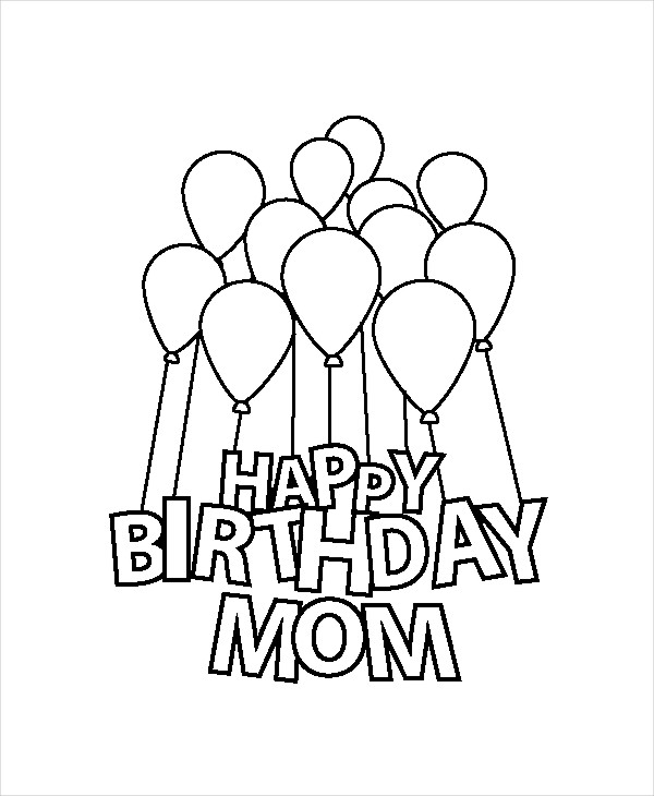9 Happy Birthday Coloring Pages Free PSD JPG Gif Format Download