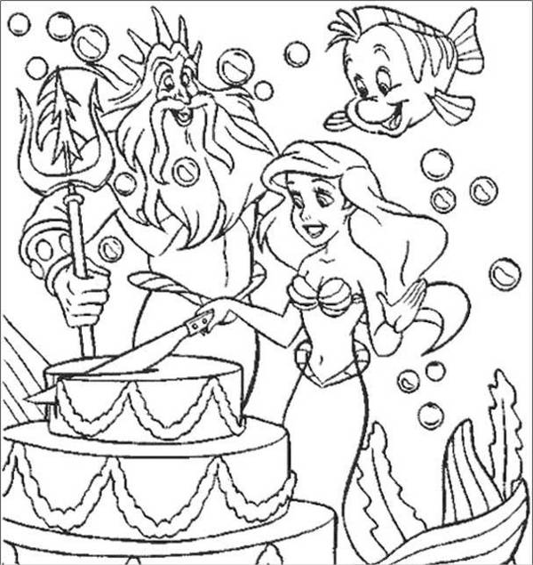 princess happy birthday coloring page