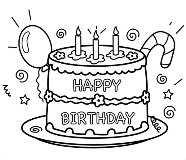 personalized happy birthday coloring page