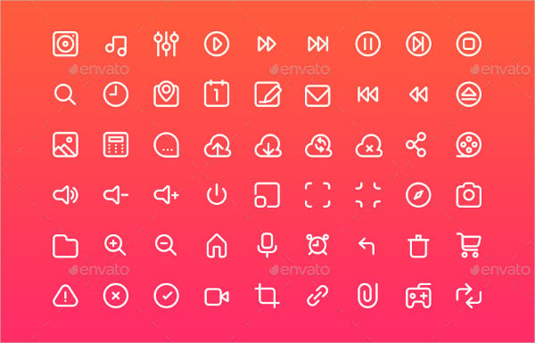 multimedia stroke icons