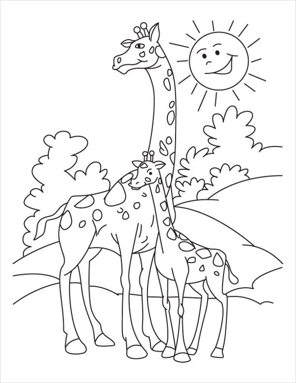 9+ Giraffe Coloring Pages Free PSD, PDF, JPG Format Download Free