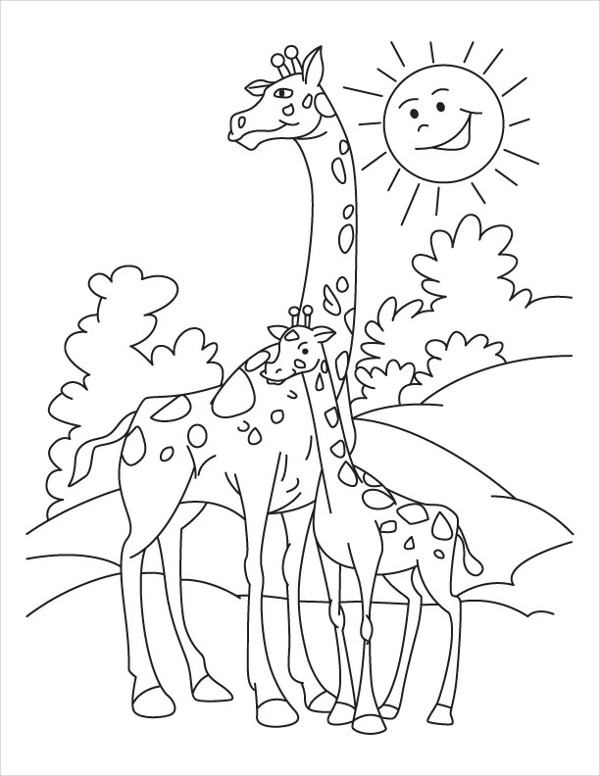 cute coloring pages of giraffes