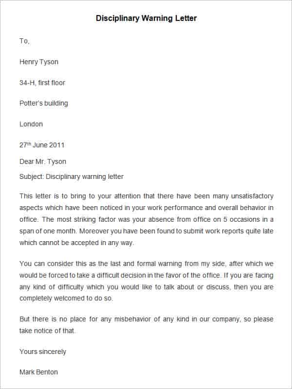 28+ FREE HR Warning Letters - PDF, DOC, Apple Pages, Google Docs