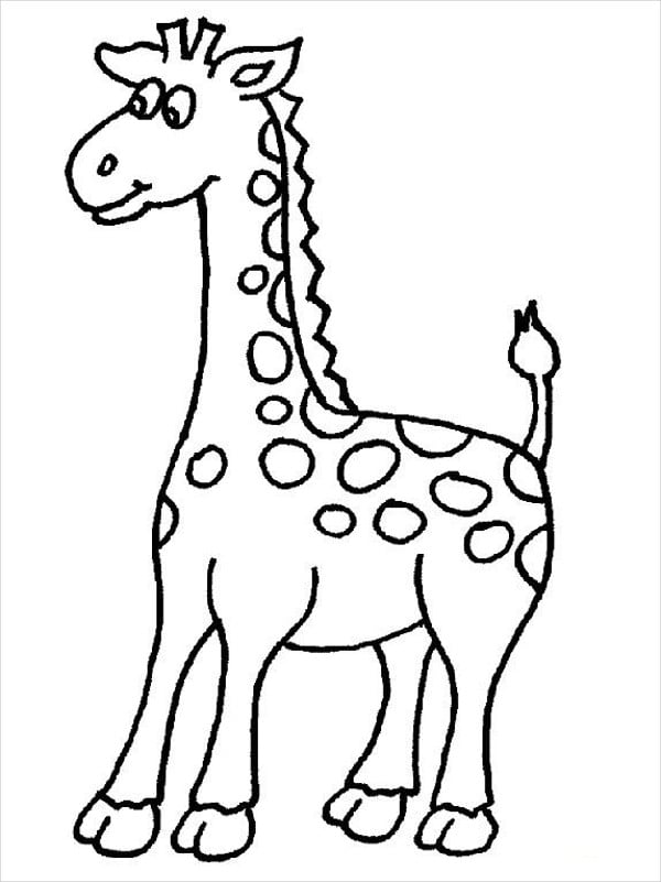 cute giraffe coloring page