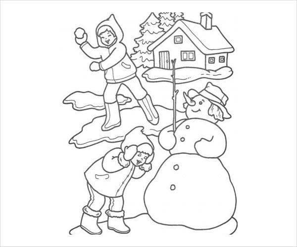 9 winter coloring pages  free pdf jpg format download