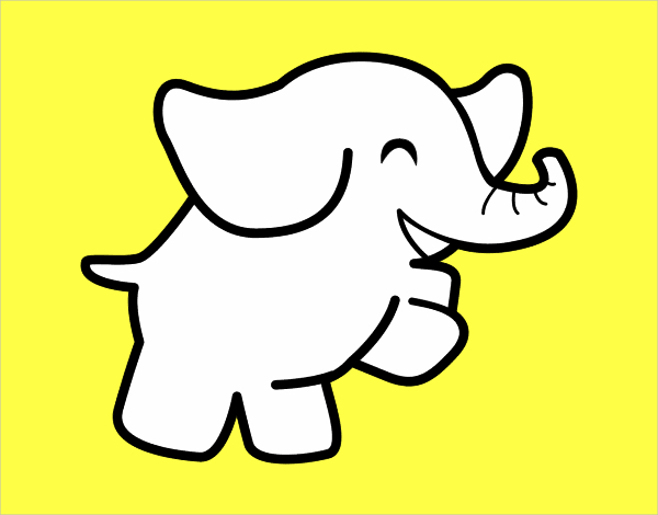 dancing elephant coloring page