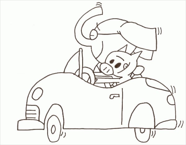 elephant and piggie coloring page