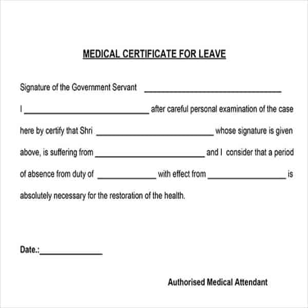 medical certificate for leave min