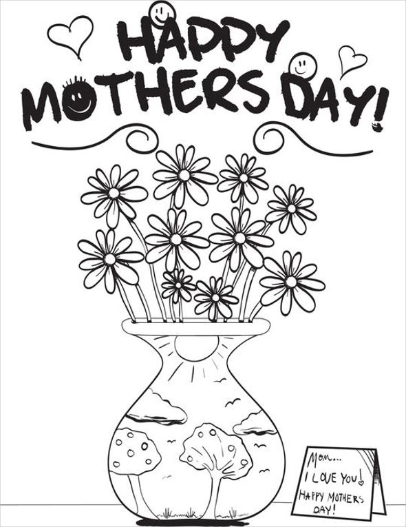 9 Mothers Day Coloring Pages Free Sample Example Format