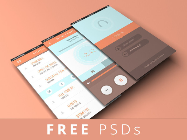 free psd app screen mockup