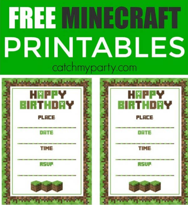 Free Minecraft Printables - PSD, PNG, Vector EPS