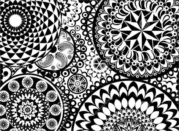 black and white mandala pattern