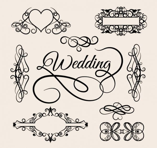 wedding swirl vector