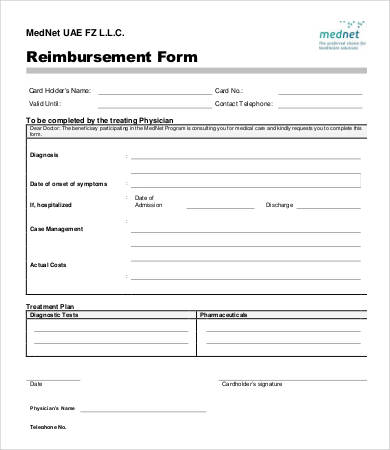 Medical Reimbursement Form Template