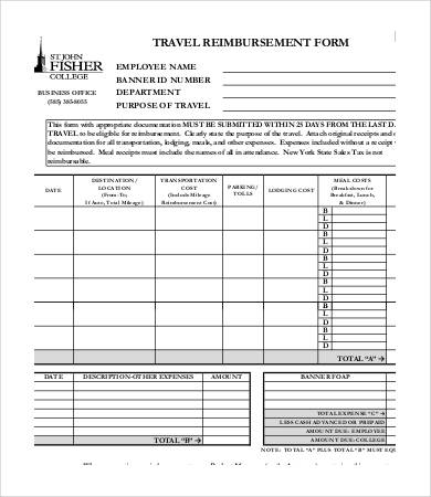 Reimbursement Form Template - 10+ Free Excel, PDF Documents Download