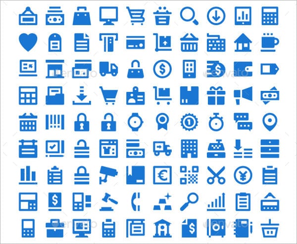 shopping and retail icons set