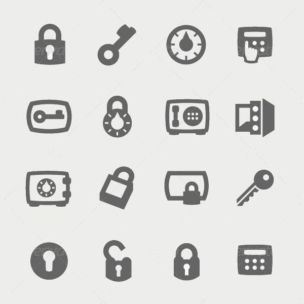 lock key icons