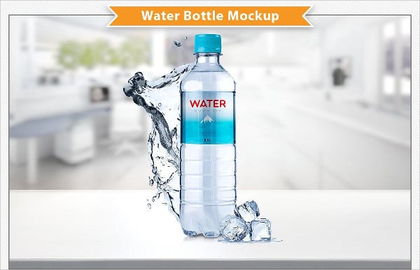 mineral water bottle mockup
