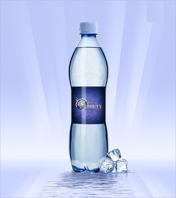 water bottle logo mockup