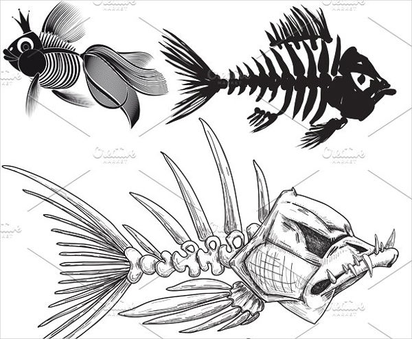 skelton fish silhouette