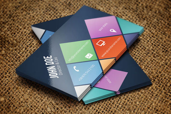 colorful thick business card