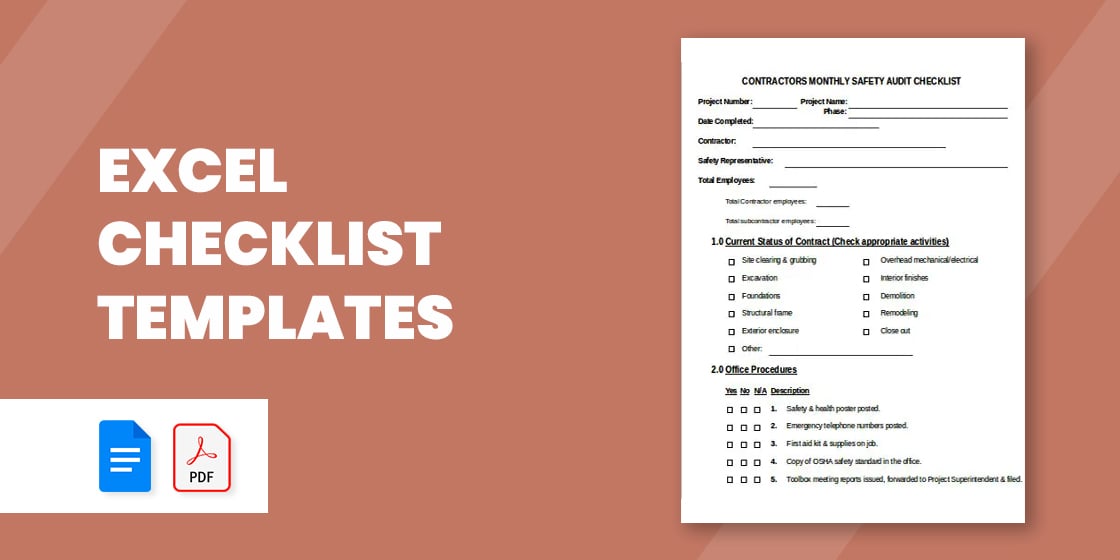 excel templates checklist