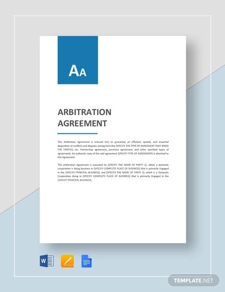 arbitration agreement template1