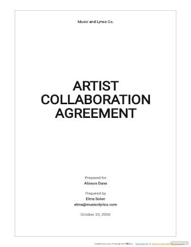 artist collaboration agreement template